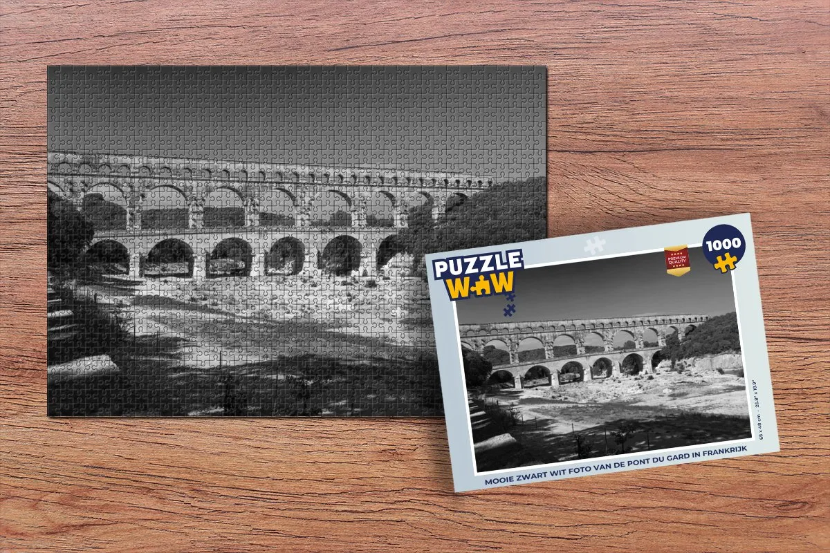 PuzzleWow Pont du Gard Legpuzzel 1000 Stuks - Multicolor