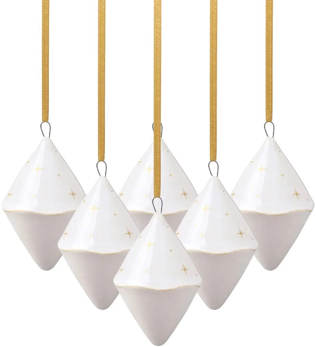 Ornamente Doppelkegel Winter Glow Set van 6