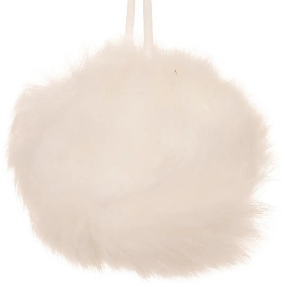 Kaemingk Kerstbal pluche wit Ø 8 cm