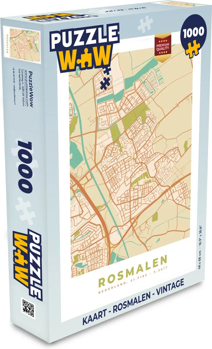 PuzzleWow Rosmalen Vintage Legpuzzel 1000 Stuks - Multicolor