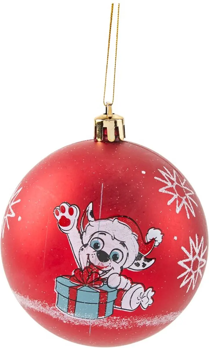 Spin Master Paw Patrol Kerstballen - 6 Stuks Rood Ø8cm - afbeelding 5 van 5