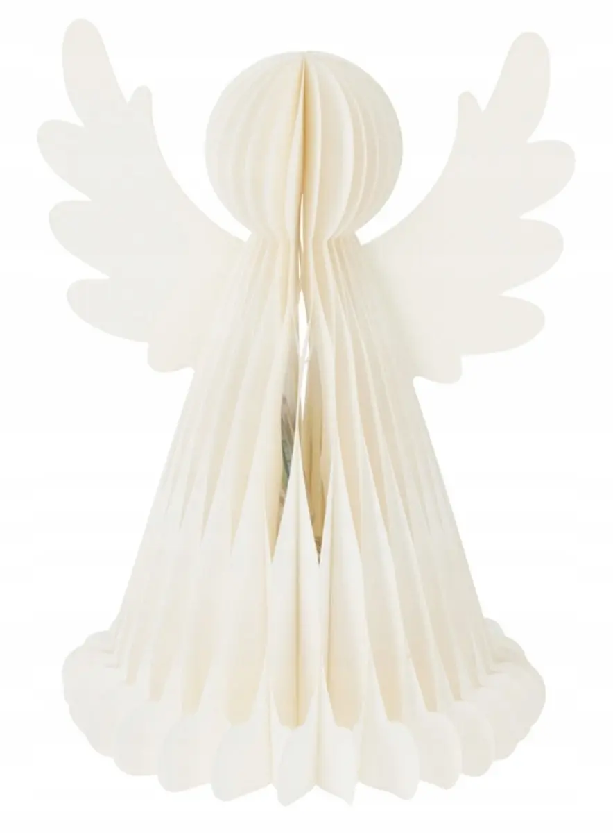 Papieren LED Engel 38 cm Wit met Timer