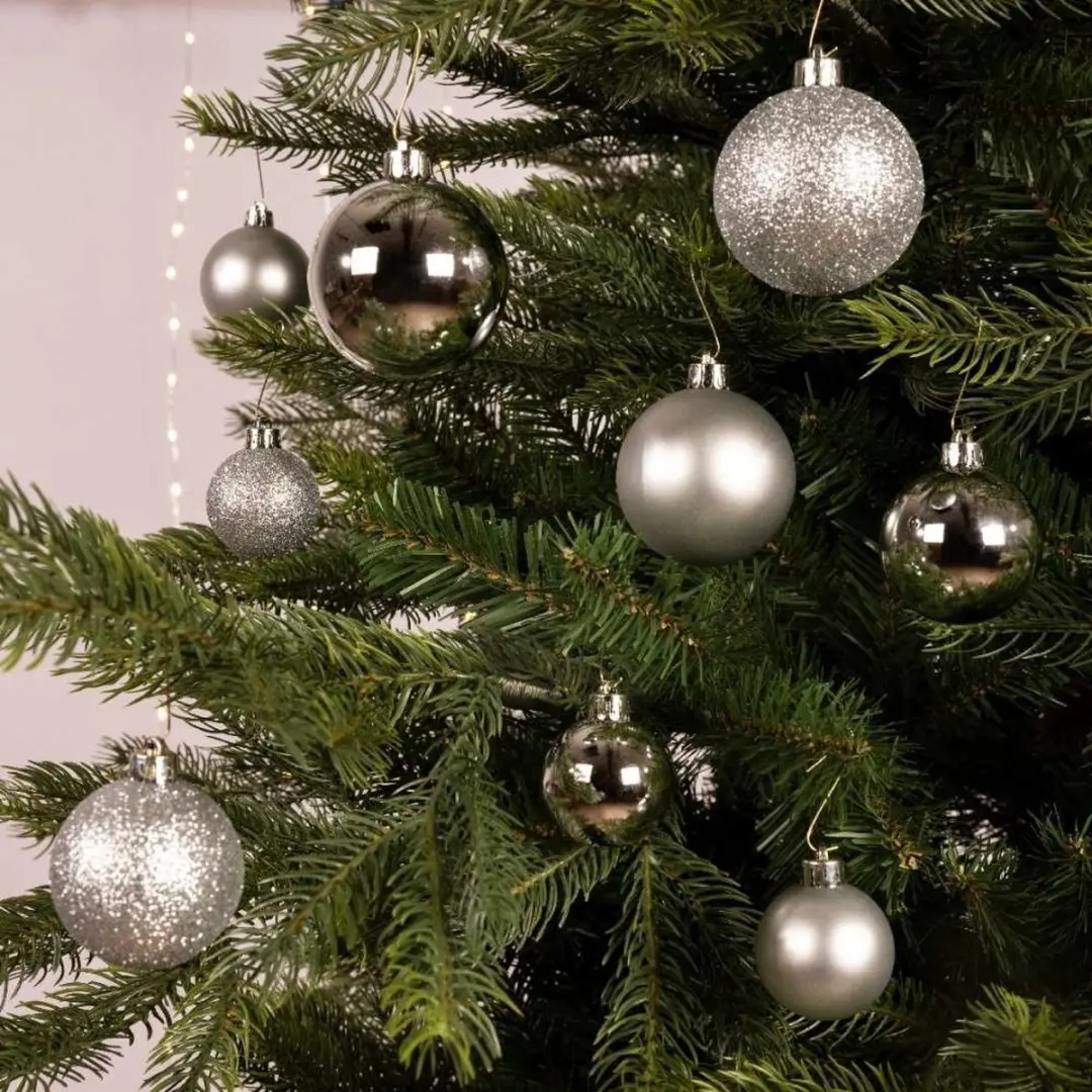 Decoris Kerstballen Set 30-delig - Zilver - Ø3cm