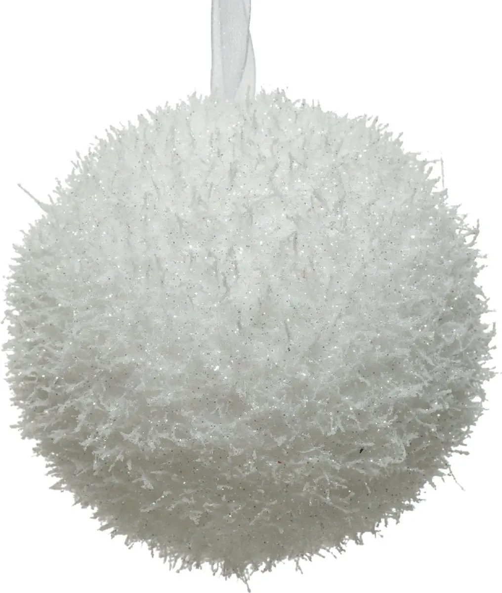 Decoris kerstbal foam ijs D8cm wit dia8.00cm
