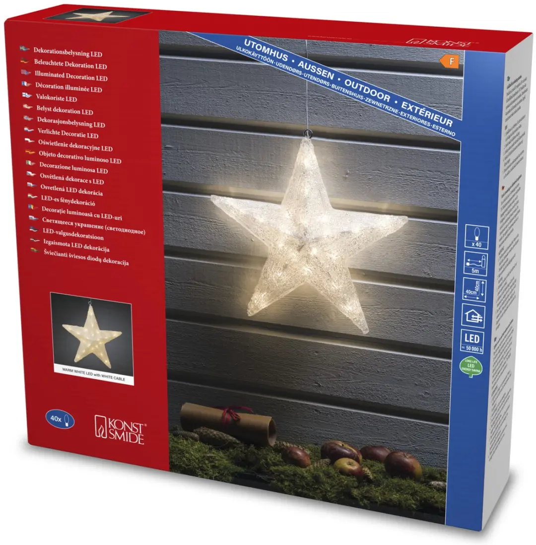 Konstsmide Verlichte Kerstster 40cm - 40 LED Warm Wit - Buiten - afbeelding 4 van 5