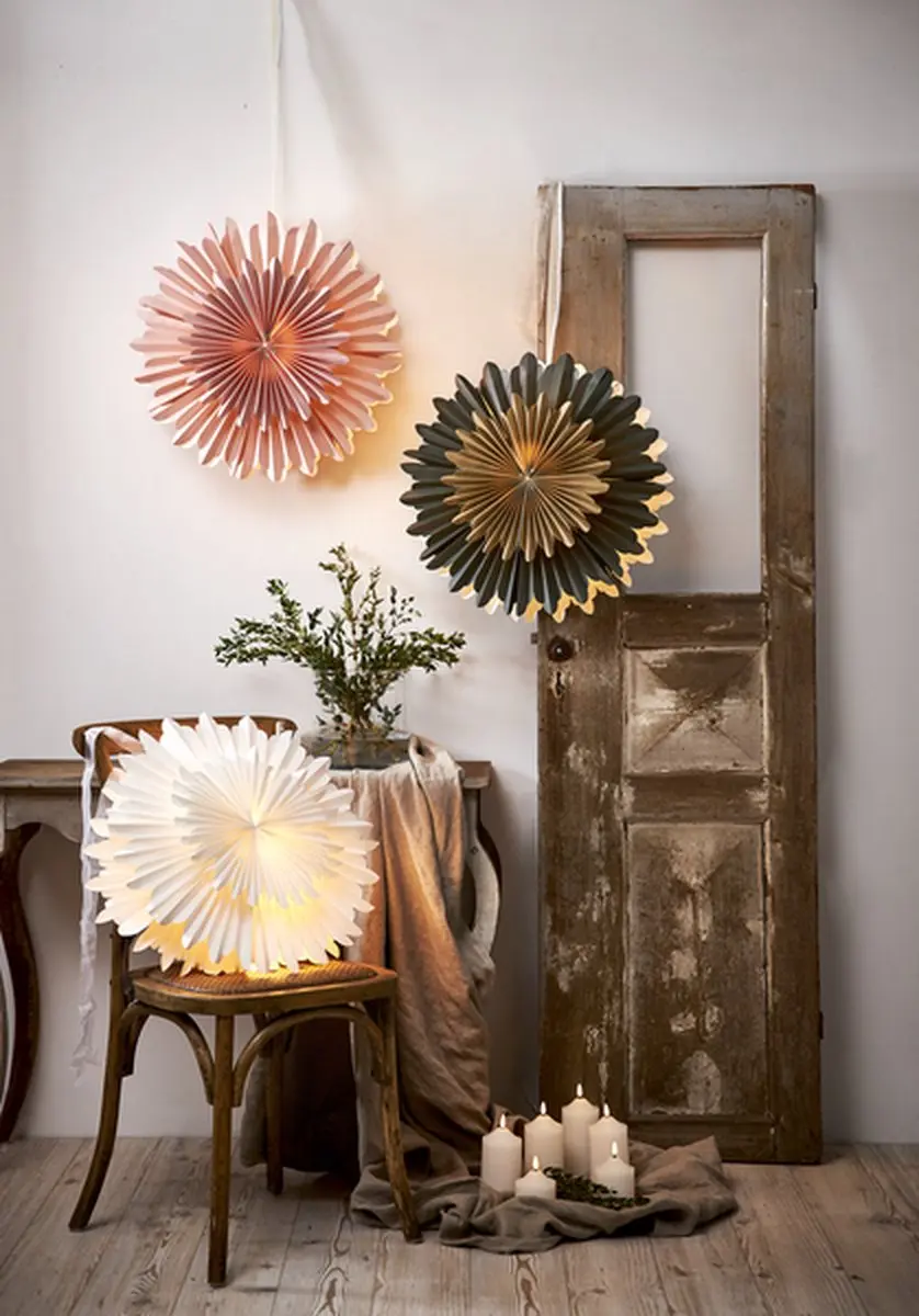 Star Trading Groene Papieren Kerstster 50cm - afbeelding 6 van 6