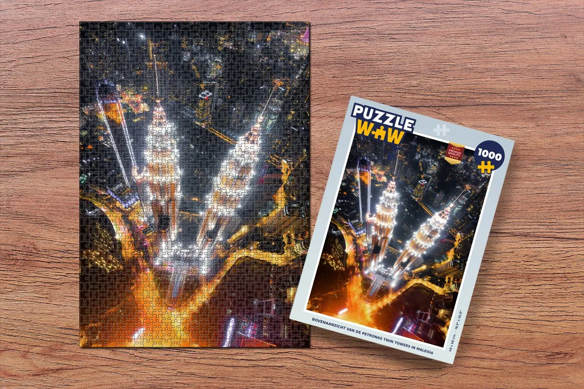 PuzzleWow Petronas Twin Towers Legpuzzel 1000 Stuks - Multicolor