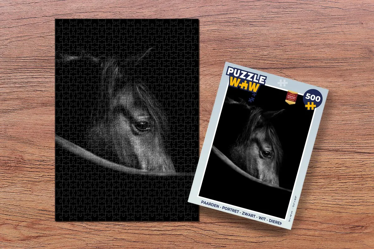 PuzzleWow Paarden Portret Legpuzzel 500 Stuks - Multicolor