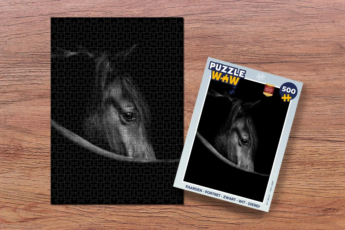 PuzzleWow Paarden Portret Legpuzzel 500 Stuks - Multicolor