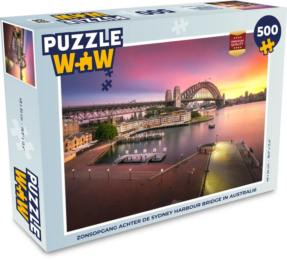 PuzzleWow Legpuzzel Zonsopgang Sydney Harbour Bridge 500 Stuks - Multicolor