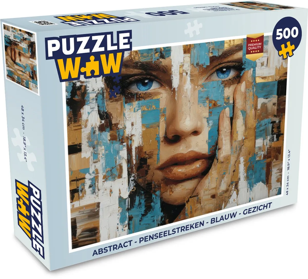 PuzzleWow Abstract Penseelstreken Legpuzzel 500 Stuks