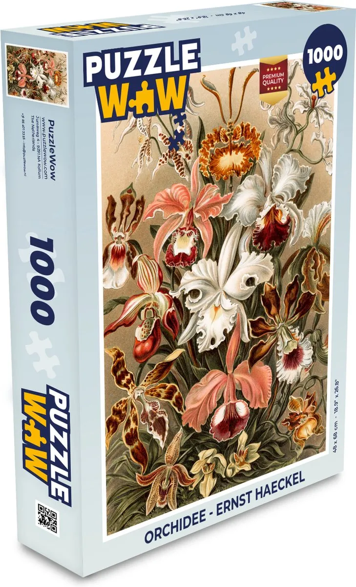 PuzzleWow Orchidee Ernst Haeckel Legpuzzel 1000 Stuks - Multicolor