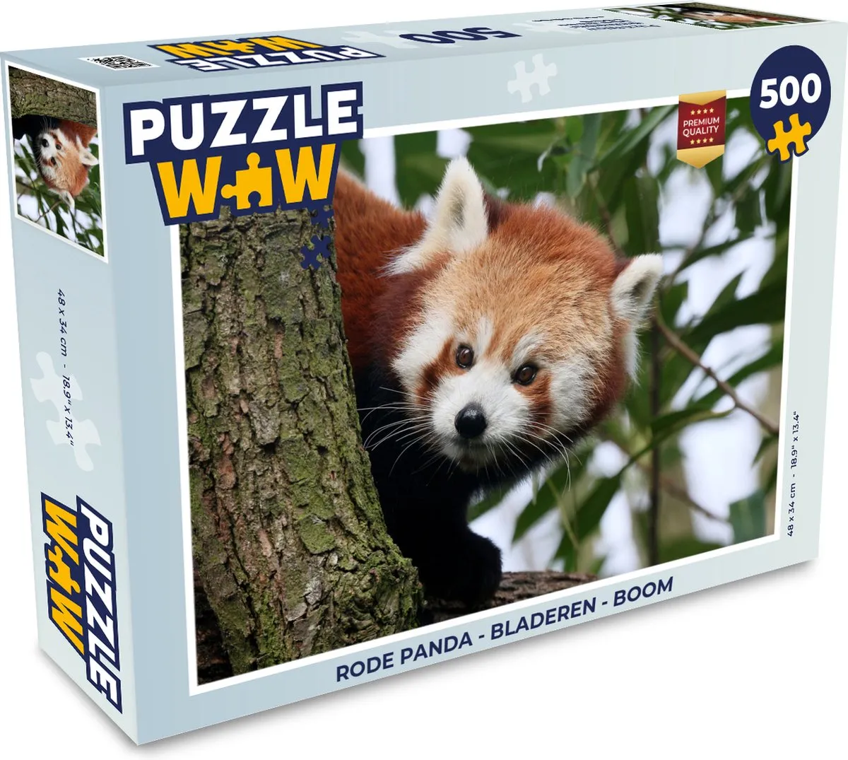 PuzzleWow Rode Panda Boom Legpuzzel 500 Stukjes