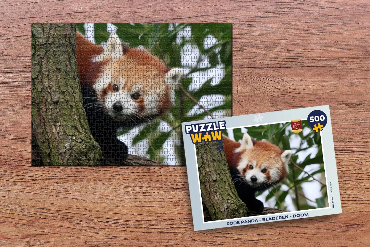 PuzzleWow Rode Panda Boom Legpuzzel 500 Stukjes