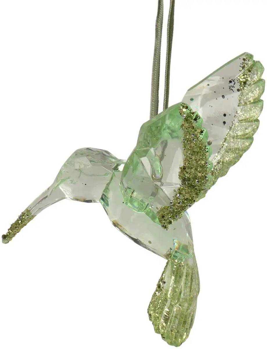 Kaemingk kersthanger kolibrie lichtgroen glitter 10 cm