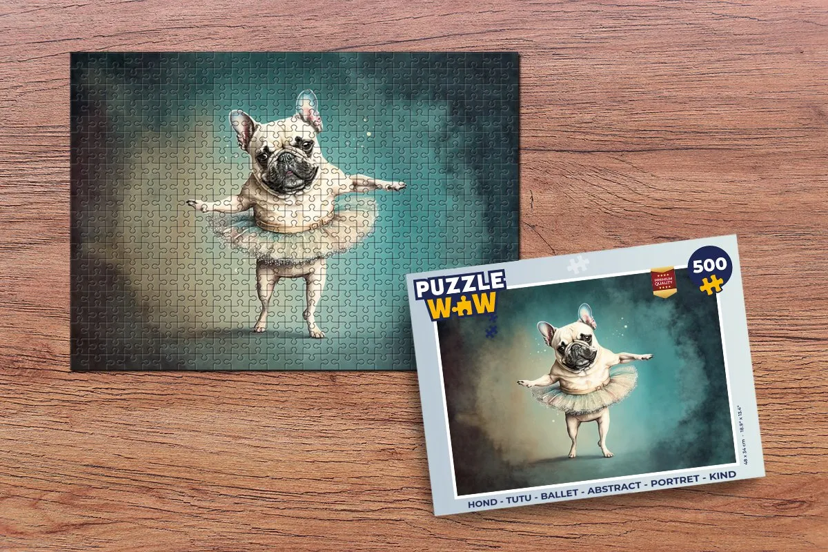 PuzzleWow Legpuzzel 500 Stuks - Tutu Ballet Abstract Portret - Multicolor