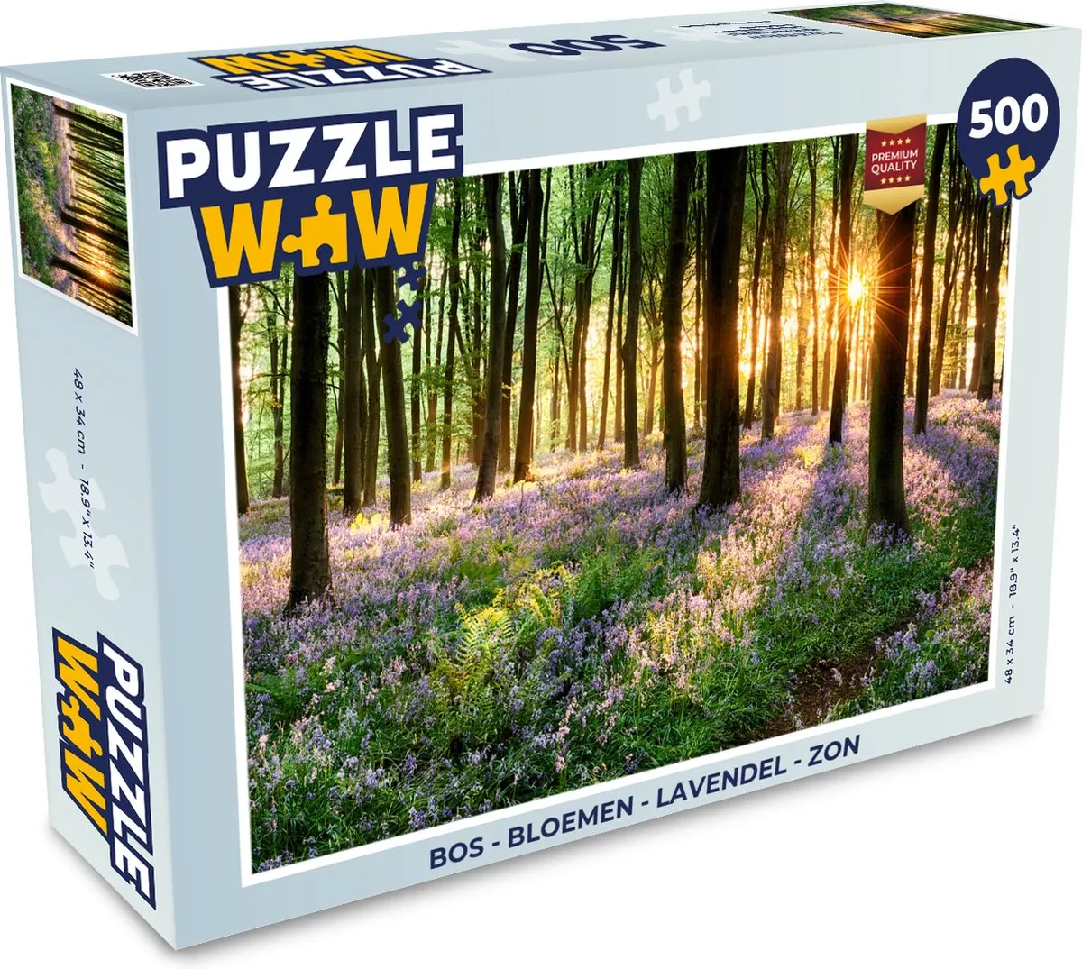 PuzzleWow Bos - Lavendel & Zon Legpuzzel 1000 Stuks - Multicolor