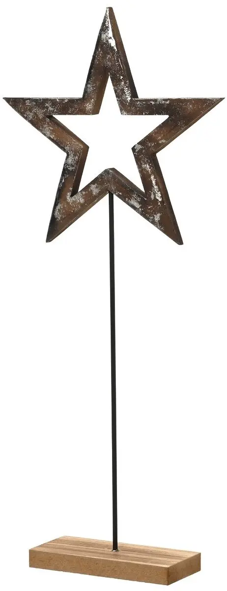 Kaemingk kerstster op houten voet bruin antiek 46 cm