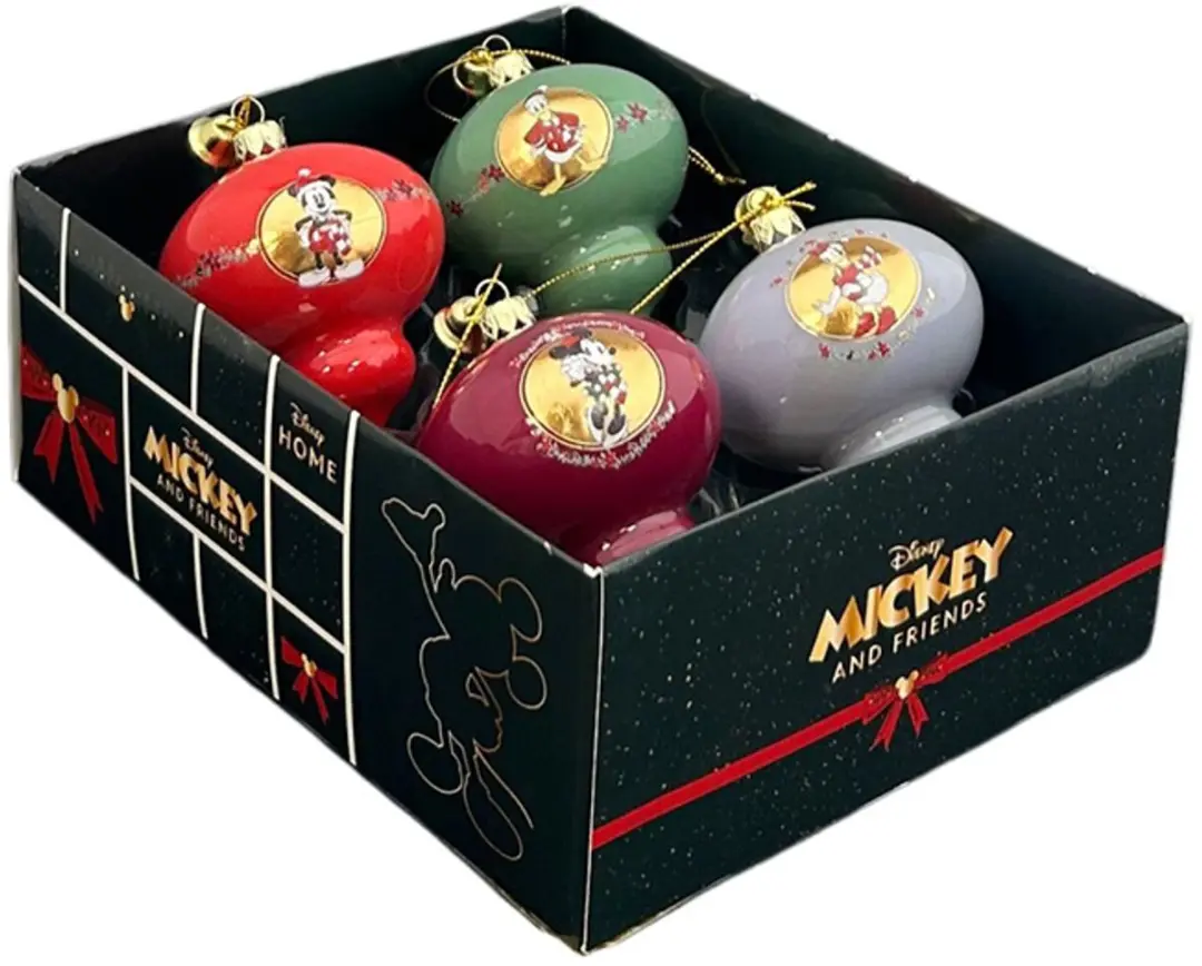 Disney kerstballen set 4 stuks Mickey & Friends