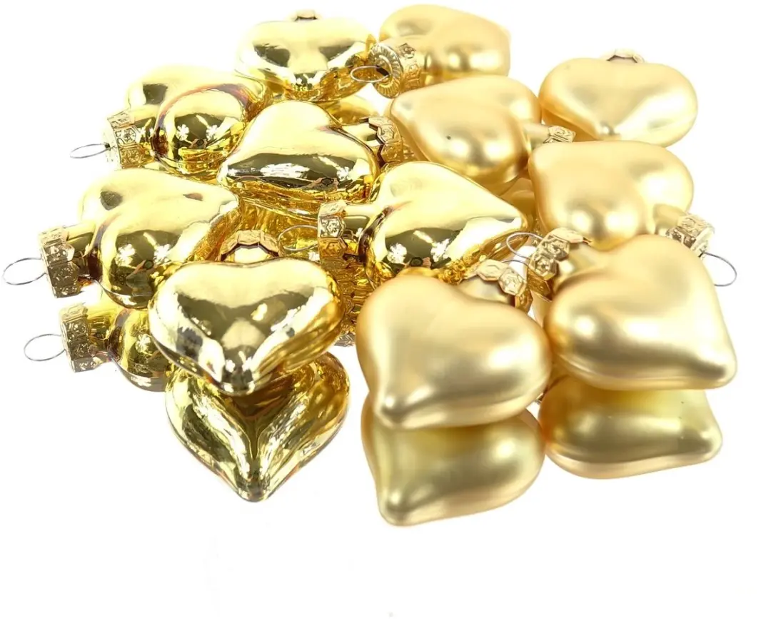 Decoris Kerstbalhartjes Goud Mat/Glans