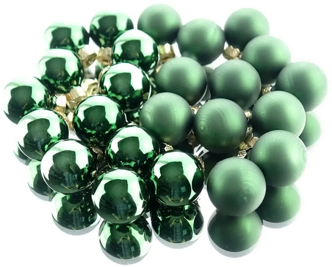 Decoris Kerstballen Glas 2.5cm - Mix Dennengroen
