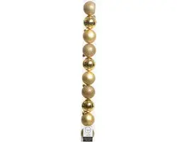 Decoris kerstballen kunststof goud 6cm luxe glitter set kerstboom.