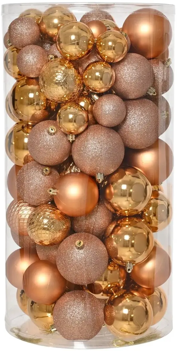 Decoris Kunststof Kerstballen Mix Brandewijn