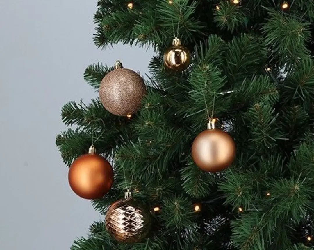 Decoris Kunststof Kerstballen Mix Brandewijn - 100 Stuks
