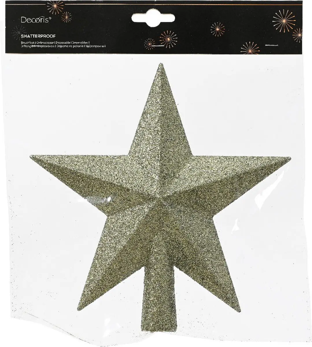 Decoris Piek Ster Kunststof Glitter Rozemarijn