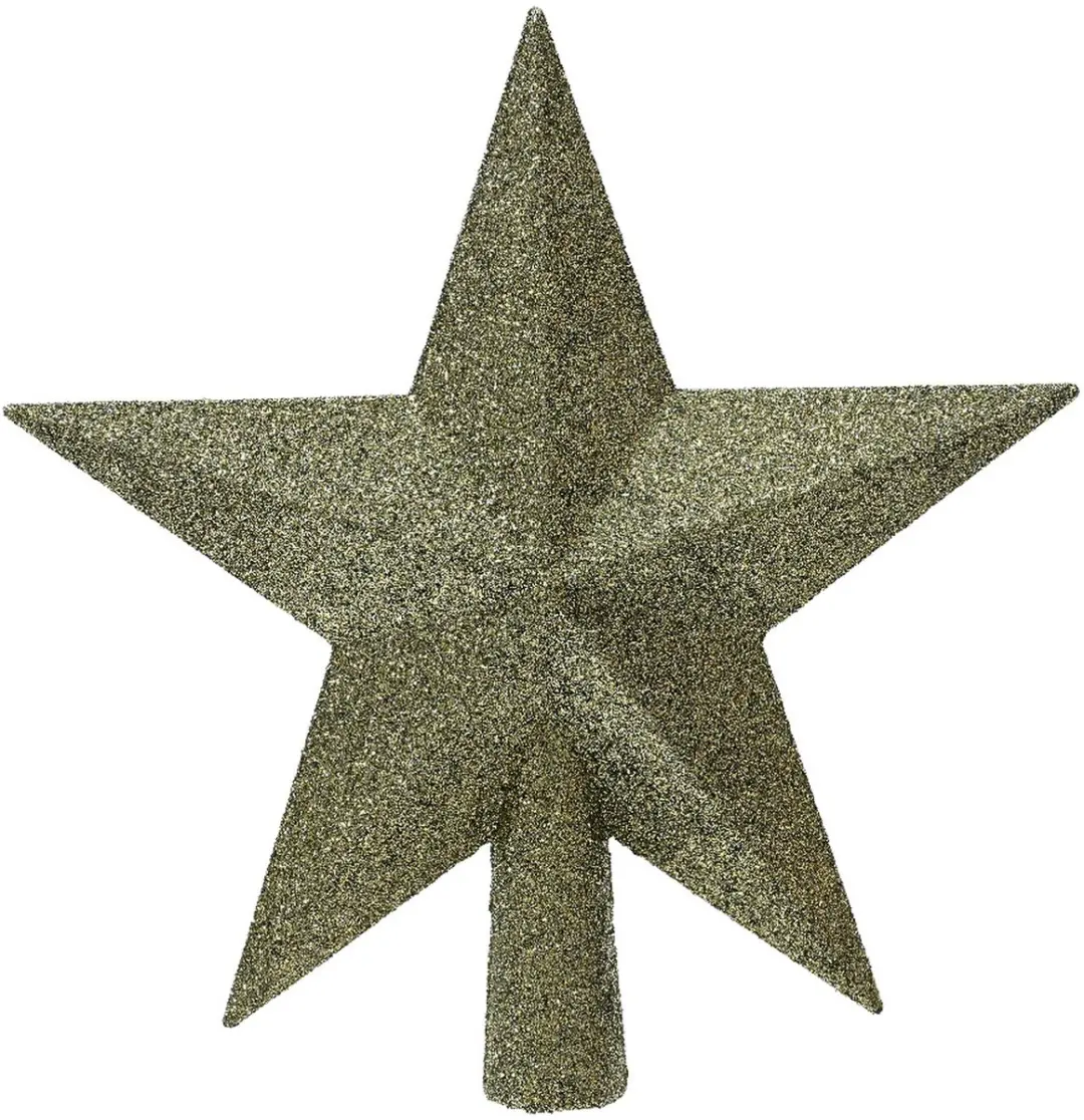 Decoris Piek Ster Kunststof Glitter Rozemarijn