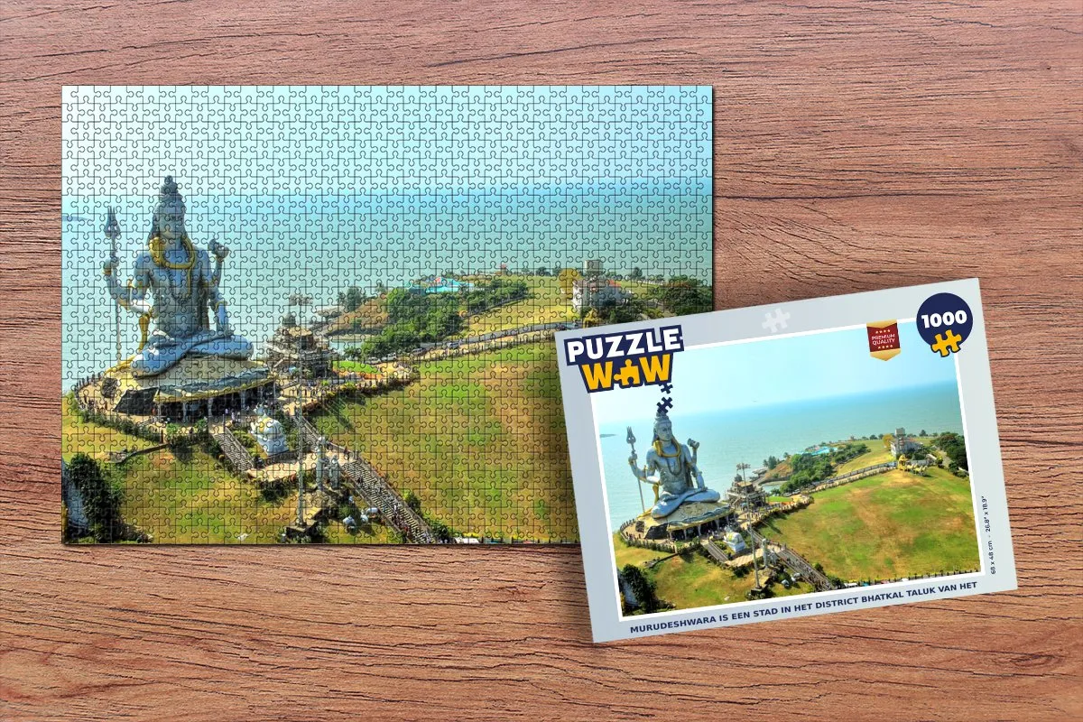 PuzzleWow Murudeshwara Legpuzzel 1000 Stuks - Multicolor