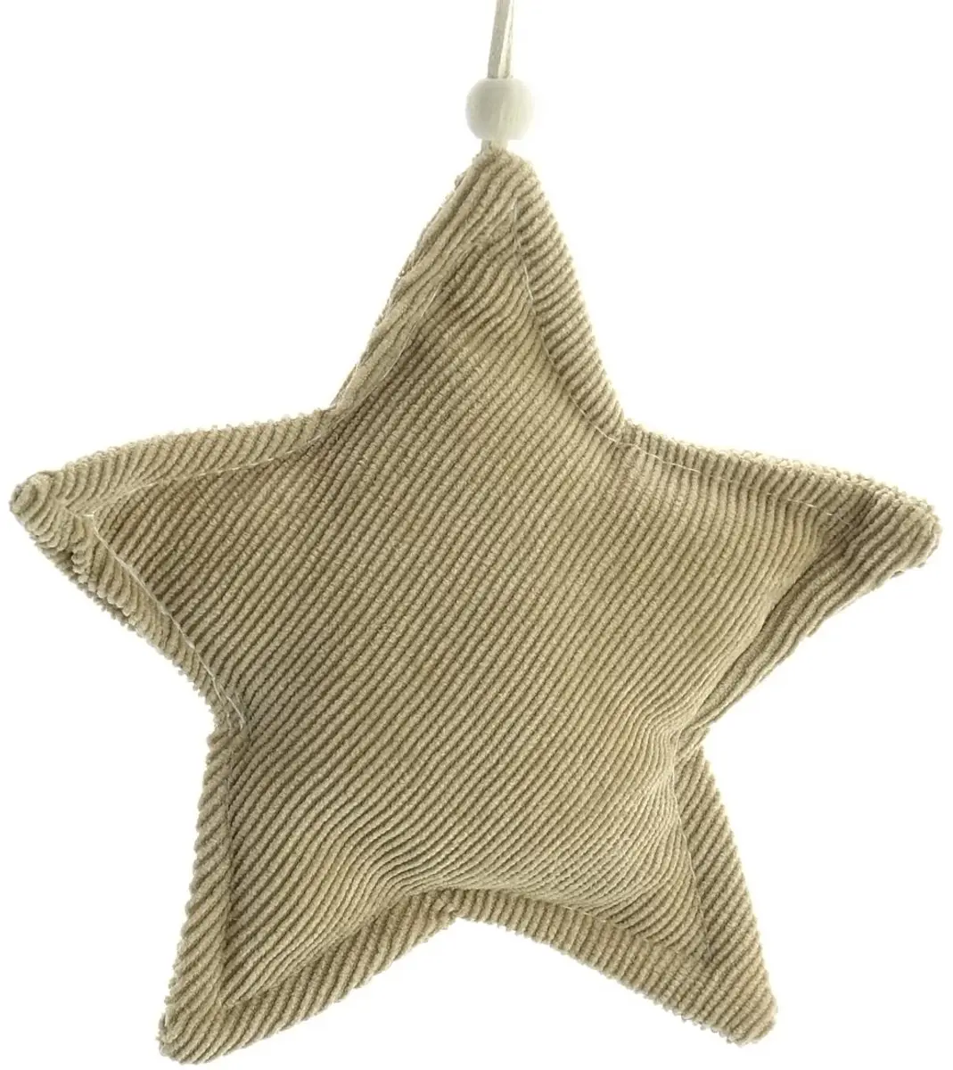 Kaemingk kerstster beige corduroy Ø 12 cm polyester