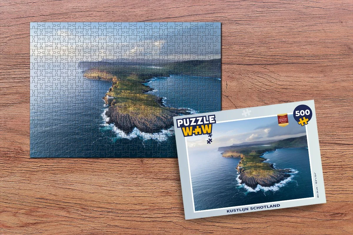 PuzzleWow Kustlijn Schotland Legpuzzel 500 Stuks - Multicolor