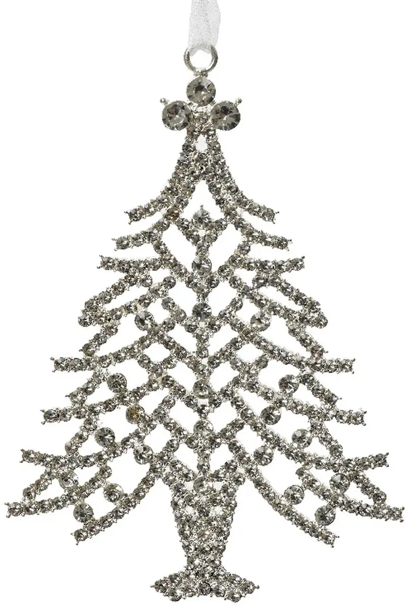 Kaemingk kersthanger den zilverkleurig met glitter 10 cm