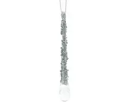 Decoris Kersthanger Druppel Transparant Glitter 16 cm