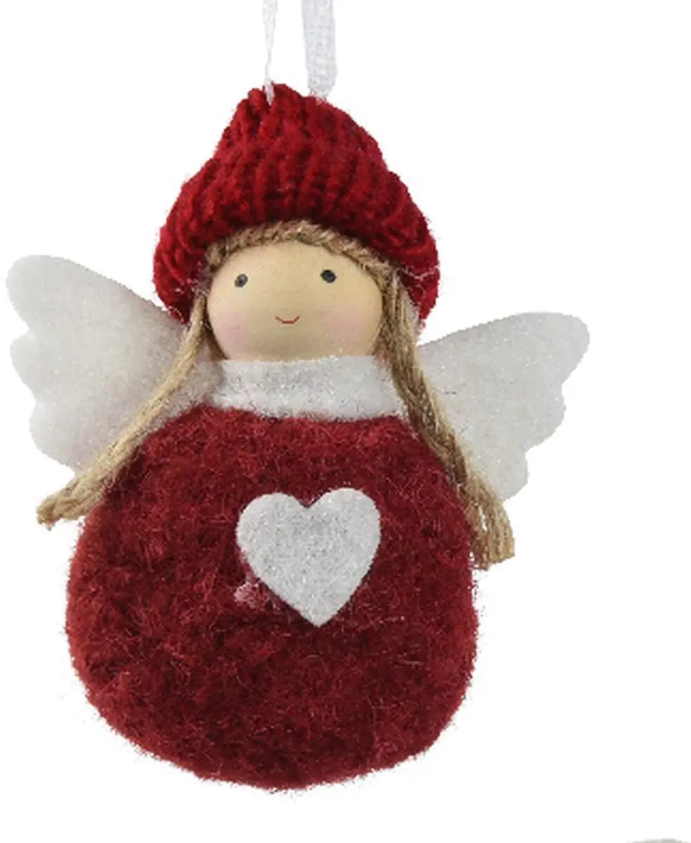 Kaemingk kersthanger engel rood wit 3,5 cm