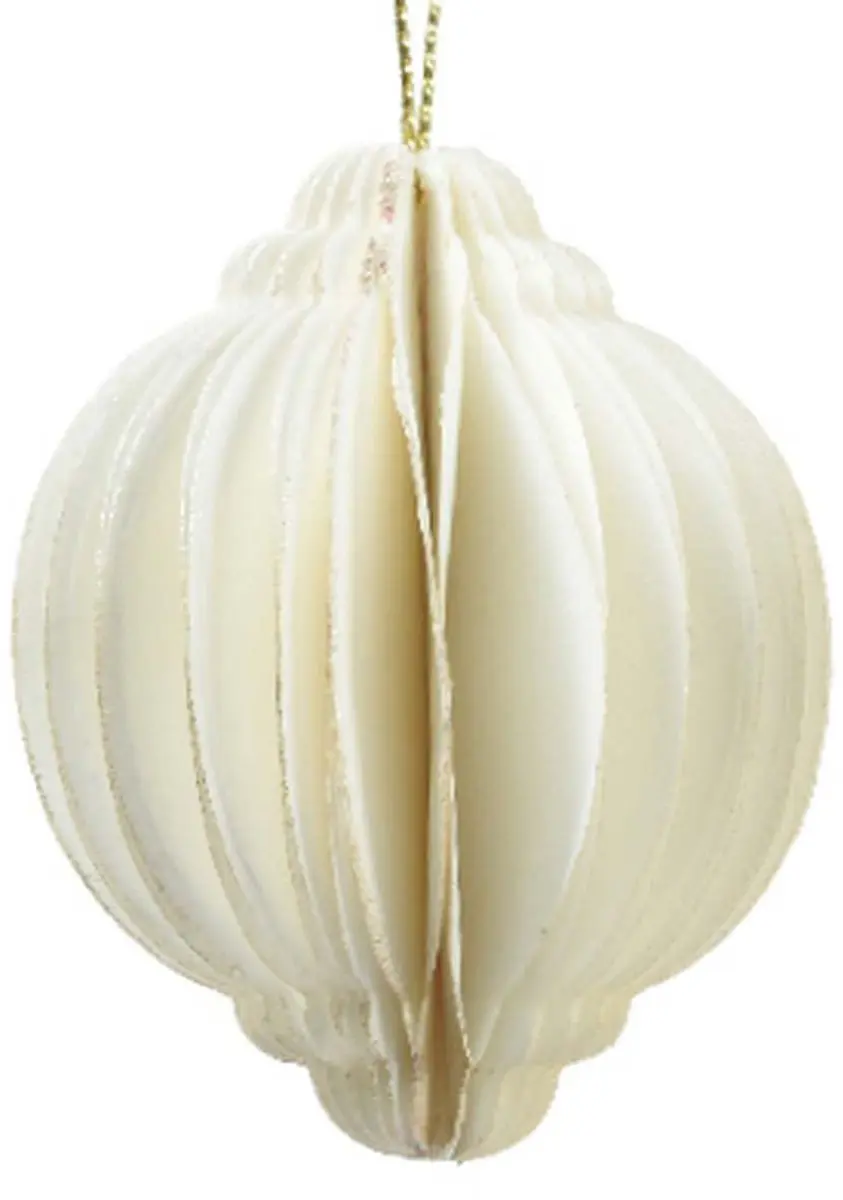 Kaemingk Kersthanger Bal Wit Ø 6 cm Papier