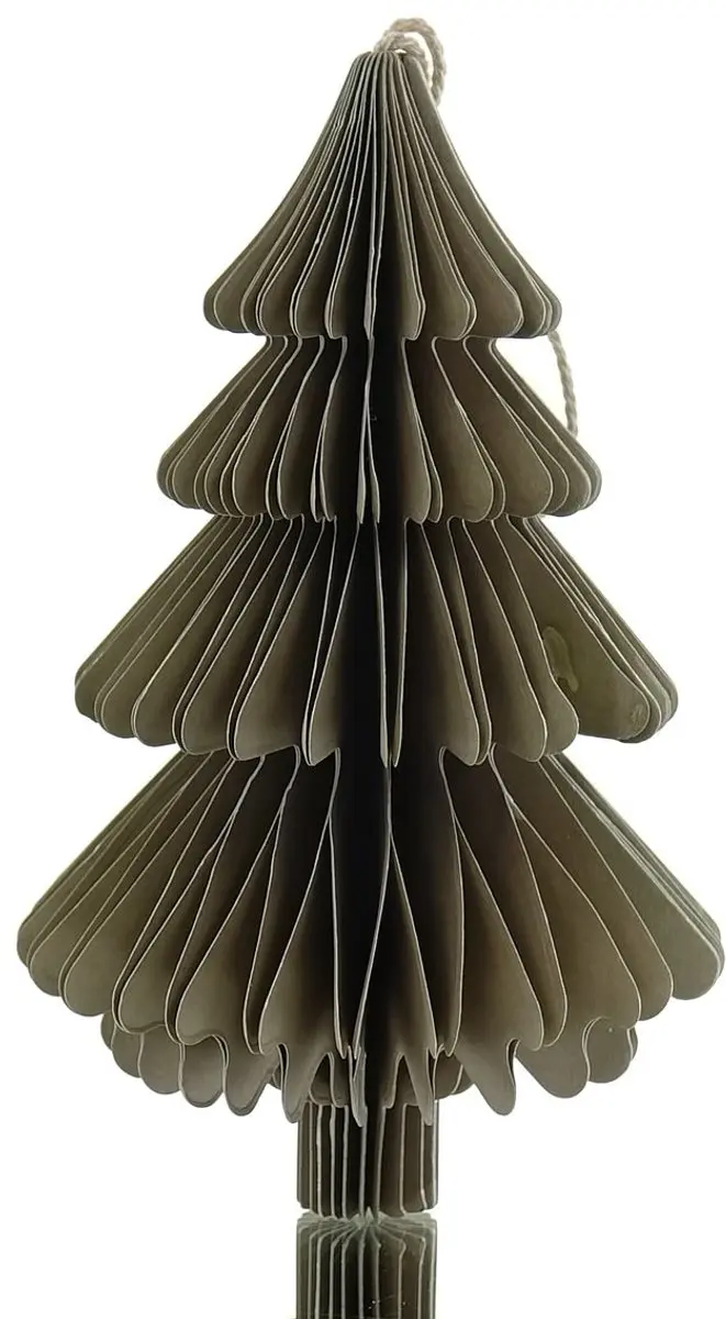 Kaemingk Kersthanger Kerstboom Taupe met glitter 14,5 cm