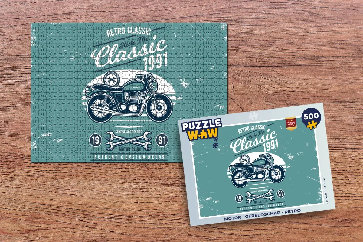 PuzzleWow Motor Retro Legpuzzel 500 Stuks - Multicolor