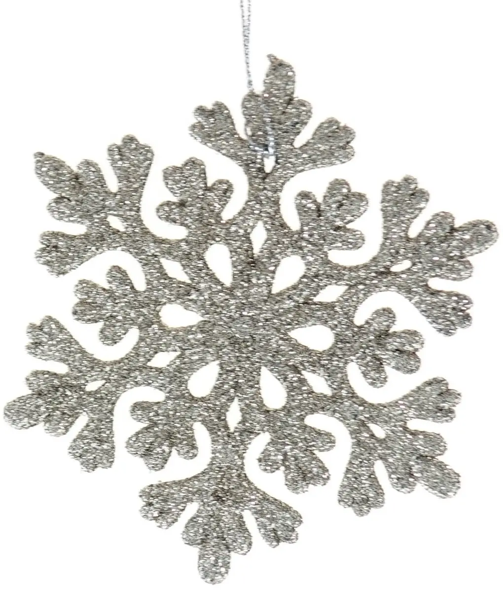 Kaemingk Onbreekbare Kerstsneeuwvlokhanger Champagne Glitter Ø 9 cm