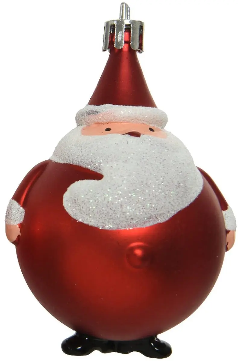 Kaemingk kerstbal Kerstman rood mat Ø 8 cm hoogte 8,5 cm