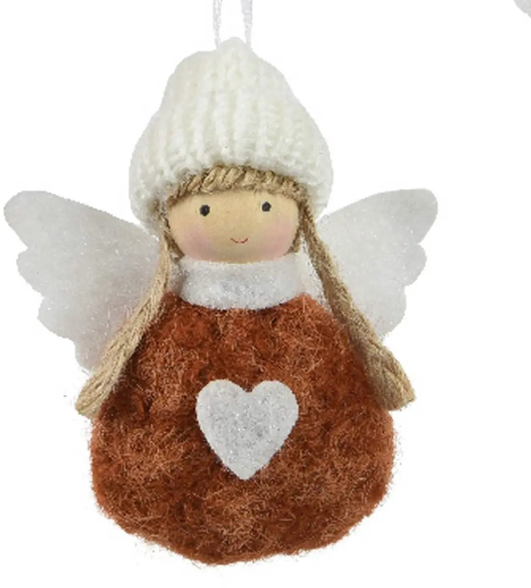 Kaemingk kersthanger engel bruin wit 3,5 cm