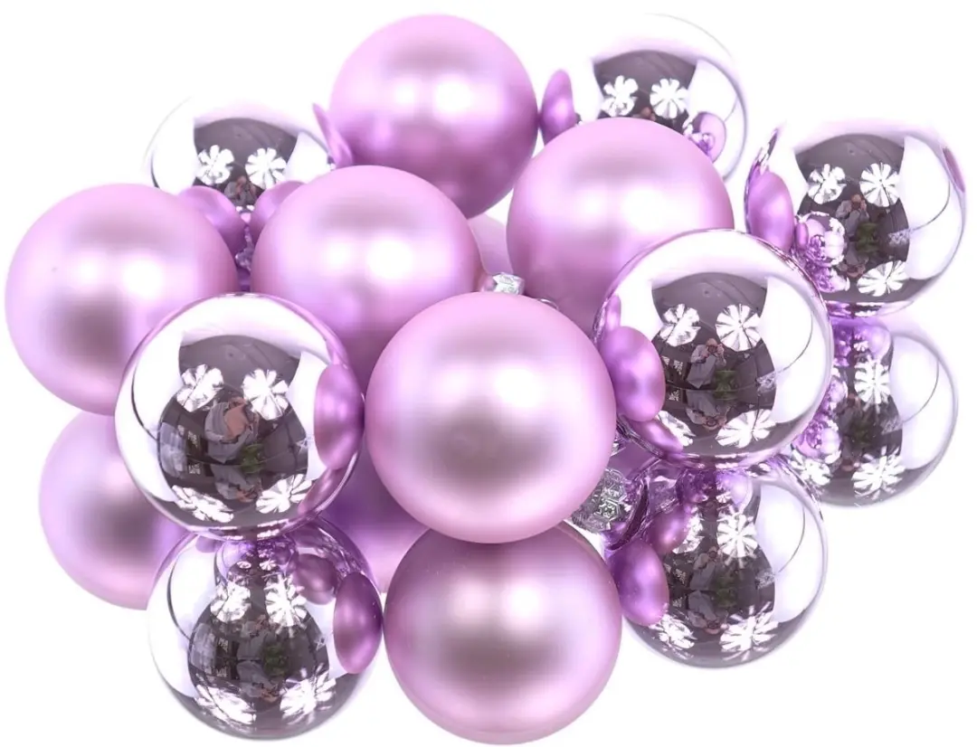 Decoris kerstballen Lilac Breeze lila Ø 6 cm 10 stuks