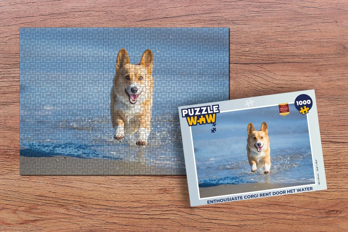 PuzzleWow Corgi Waterpuzzel 1000 Stuks - Multicolor