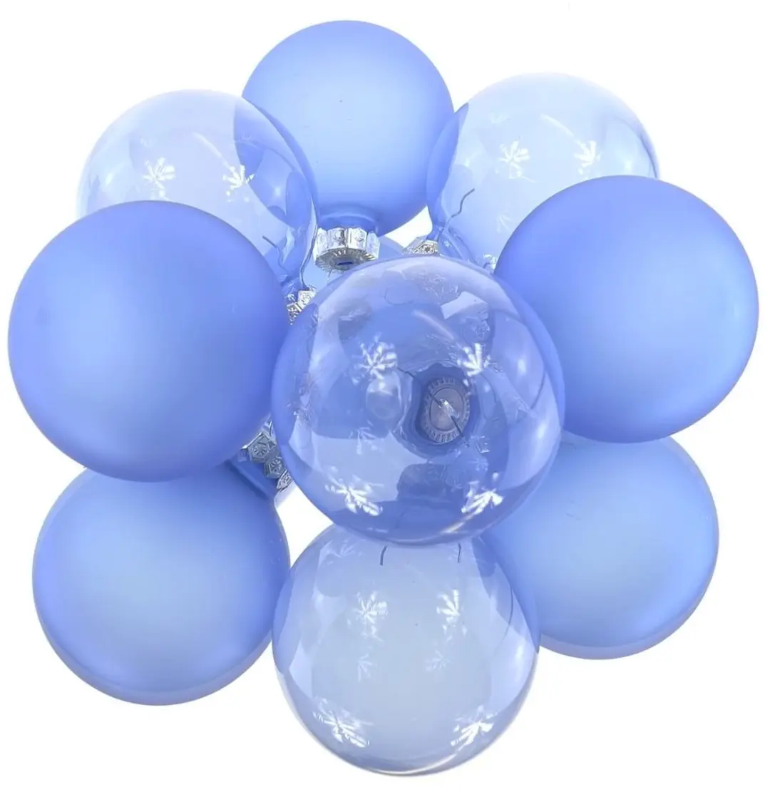 Kaemingk Kerstballen Sky Blue Transparant-Mat Ø 6 cm