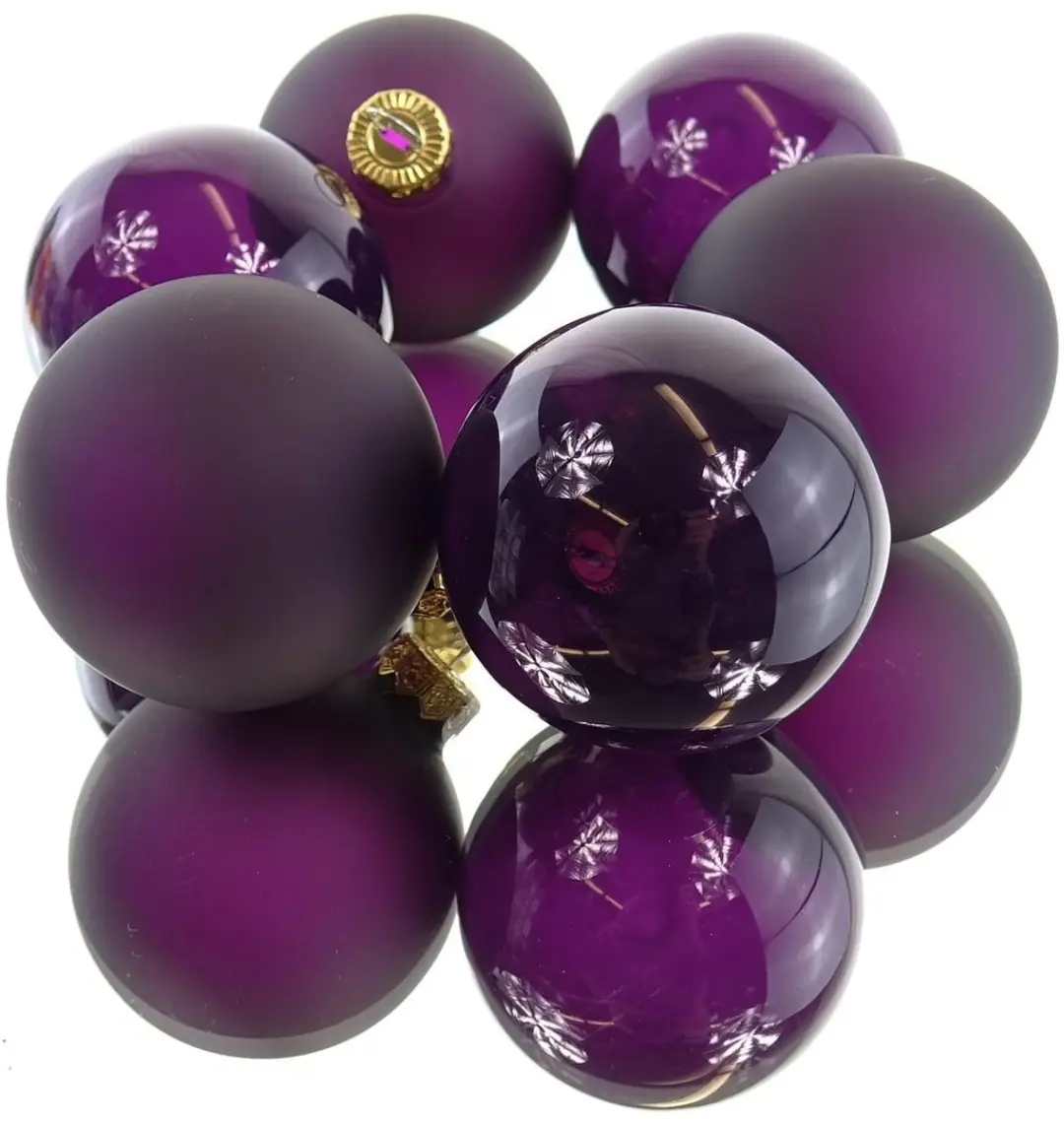Kaemingk Kerstballen Vijgkleur Transparant-Mat Ø 6 cm