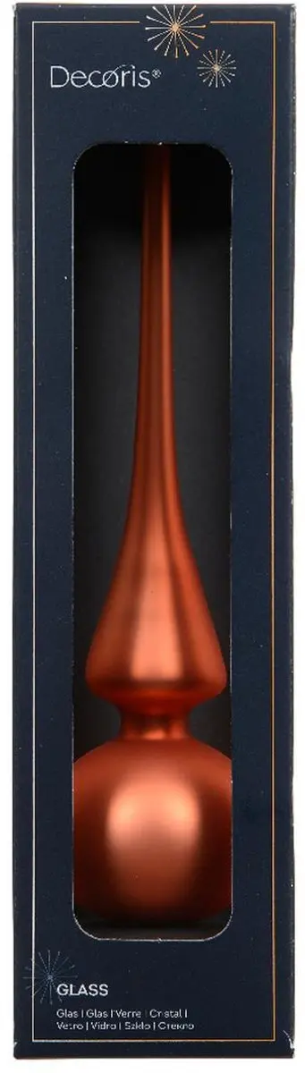 Kaemingk kerstboompiek warmoranje mat Ø 6 cm 26 cm glas