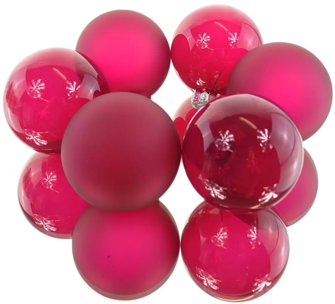 Kaemingk Kerstballen Festive Pink Transparant-Mat Ø 6 cm