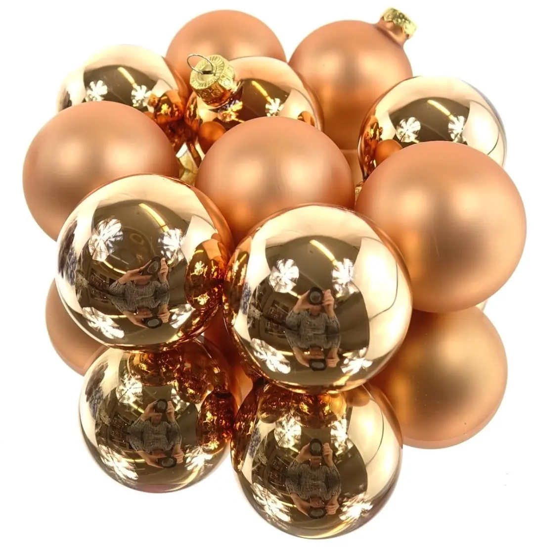 Kaemingk Kerstballen Brandewijn Oranje 6cm