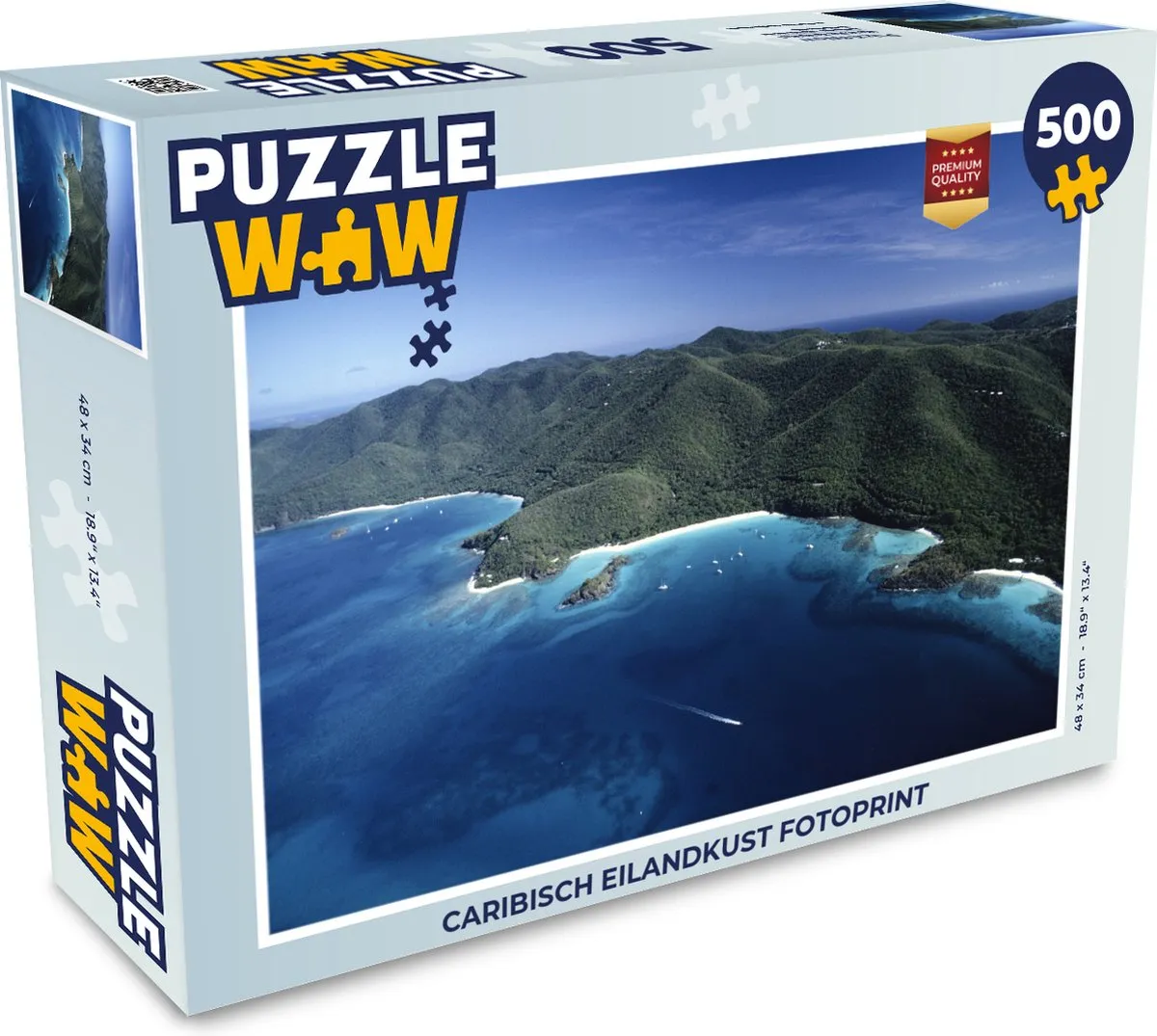 PuzzleWow Legpuzzel Caribisch Eilandkust 500 Stuks